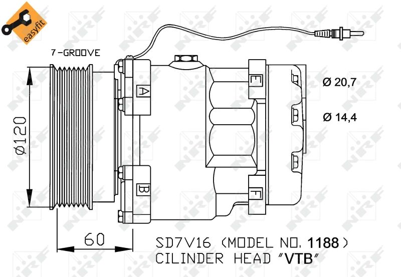 NRF 32711 Compressor, air conditioning