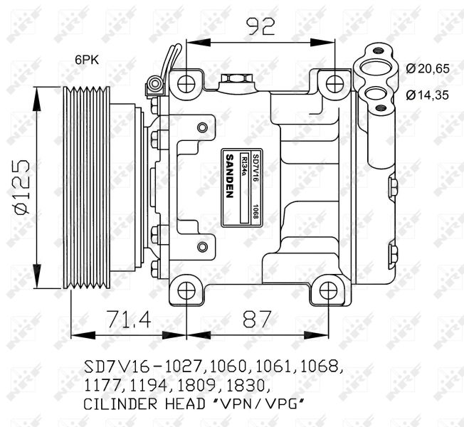 NRF 32742G Compressor, air conditioning