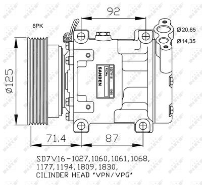 Compressor, air conditioning NRF 32742G