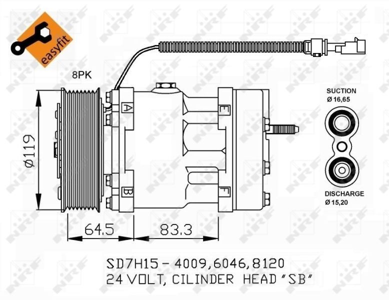 NRF 32750 Compressor, air conditioning