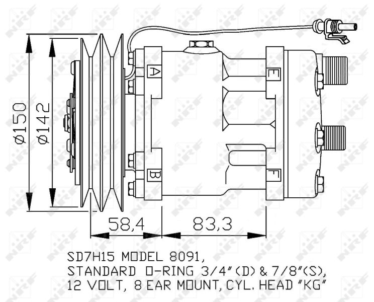 NRF 32767 Compressor, air conditioning