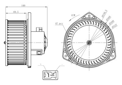Interior Blower NRF 34303