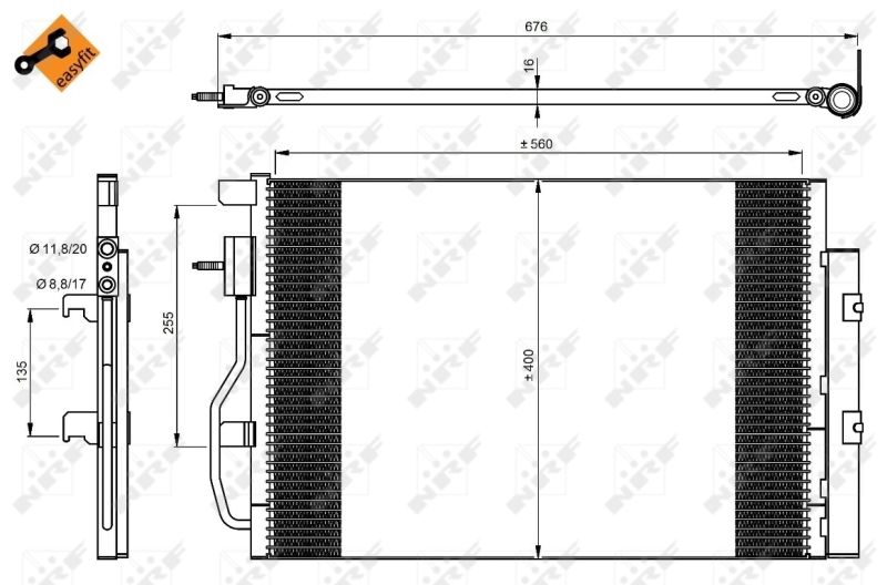 NRF 350044 Condenser, air conditioning