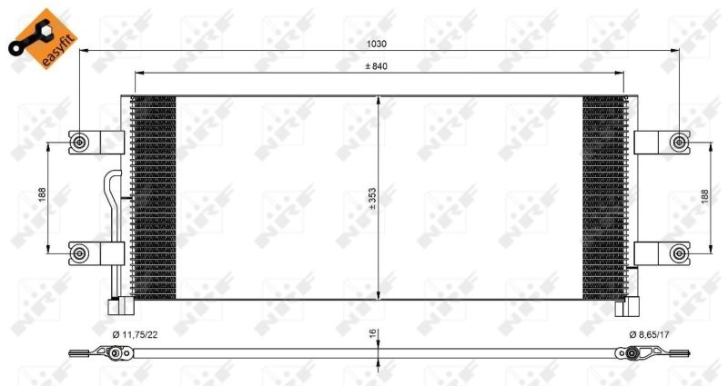 NRF 350075 Condenser, air conditioning