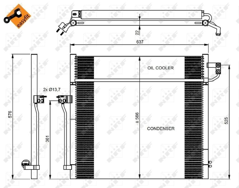 NRF 350080 Condenser, air conditioning