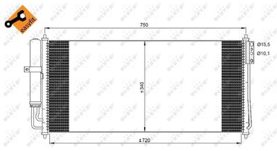 Condenser, air conditioning NRF 350215