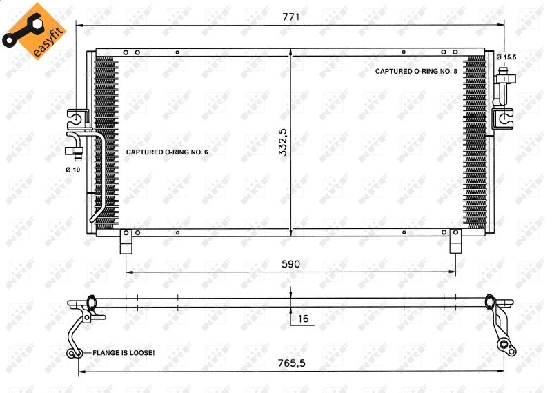 NRF 35195 Condenser, air conditioning