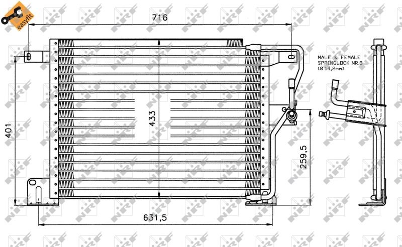 NRF 35221 Condenser, air conditioning