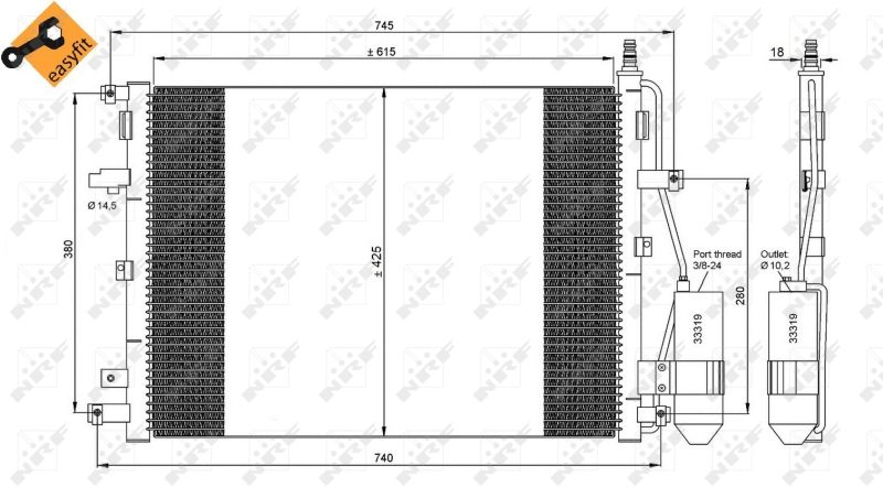 NRF 35876 Condenser, air conditioning