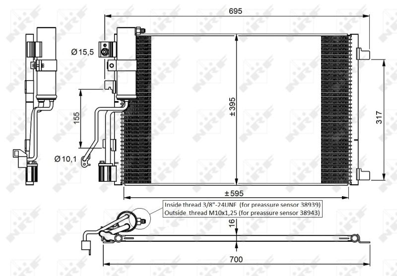 NRF 35974 Condenser, air conditioning