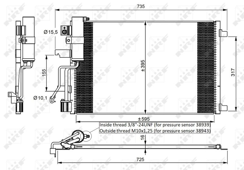 NRF 35975 Condenser, air conditioning