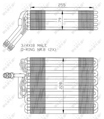 Evaporator, air conditioning NRF 36024