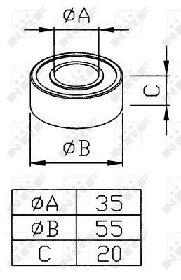 Bearing, compressor shaft NRF 38286
