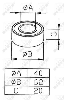 Bearing, compressor shaft NRF 38289