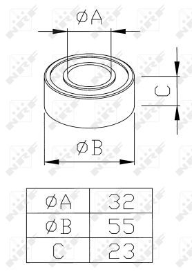 Bearing, compressor shaft NRF 38409