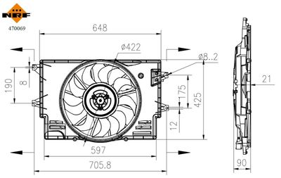 Fan, engine cooling NRF 470069
