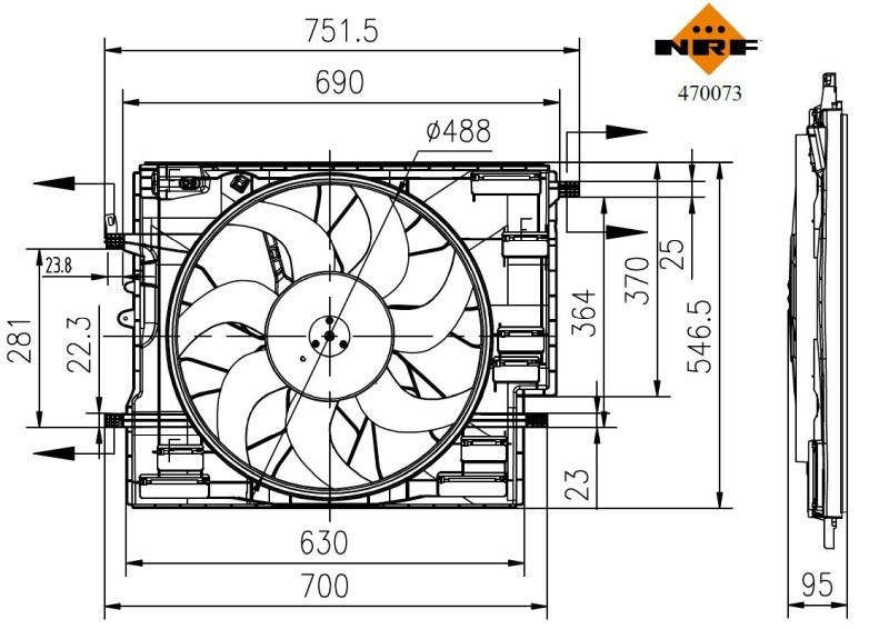 NRF 470073 Fan, engine cooling