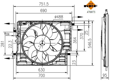 Fan, engine cooling NRF 470073