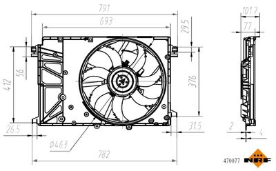 Fan, engine cooling NRF 470077