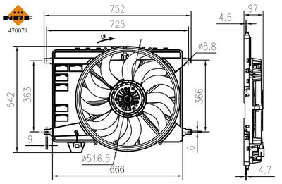 Fan, engine cooling NRF 470079