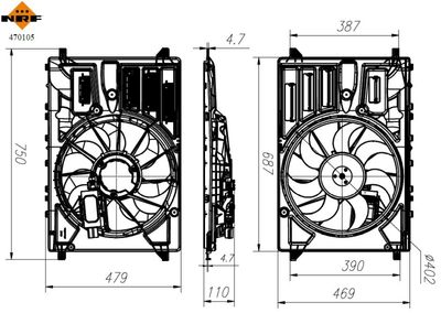 Fan, engine cooling NRF 470105