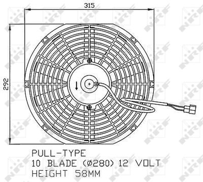Fan, engine cooling NRF 47060