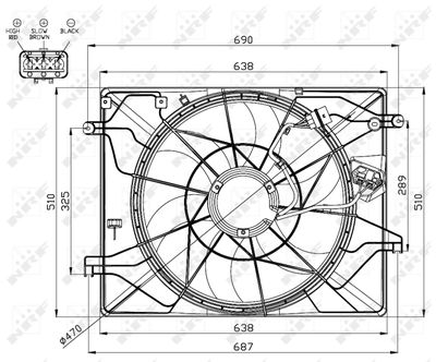 Fan, engine cooling NRF 47560