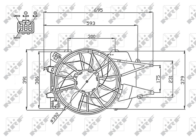 NRF 47743 Fan, engine cooling