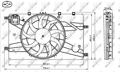 Fan, engine cooling NRF 47757
