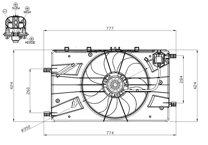 NRF 47878 Fan, engine cooling