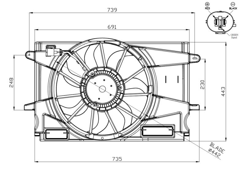 NRF 47951 Fan, engine cooling