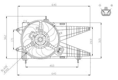 Fan, engine cooling NRF 47963
