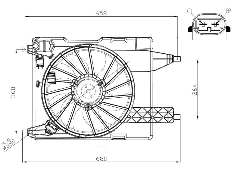 NRF 47966 Fan, engine cooling