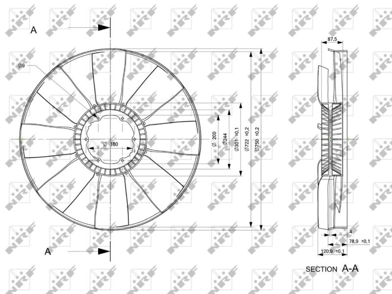 NRF 49802 Fan Wheel, engine cooling