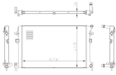 Radiator, engine cooling NRF 50042