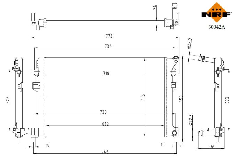 NRF 50042A Radiator, engine cooling