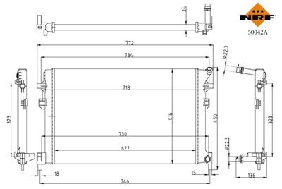 Radiator, engine cooling NRF 50042A