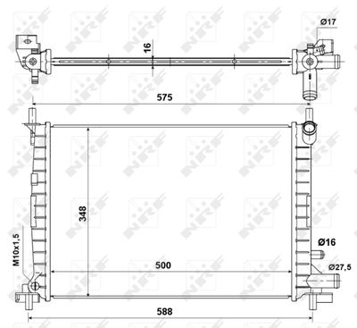 Radiator, engine cooling NRF 50130A