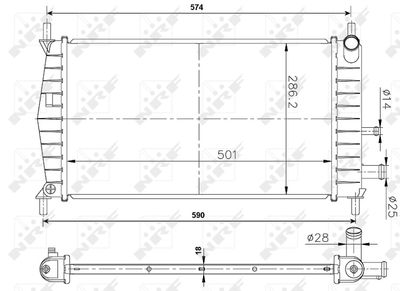 Radiator, engine cooling NRF 50131A
