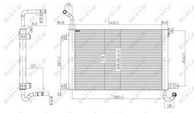 Radiator, engine cooling NRF 50144