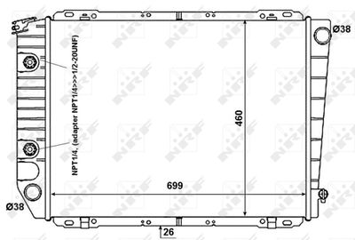 Radiator, engine cooling NRF 50371