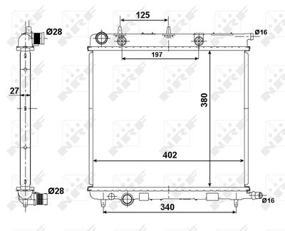 Radiator, engine cooling NRF 50439