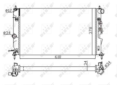 Radiator, engine cooling NRF 50563A