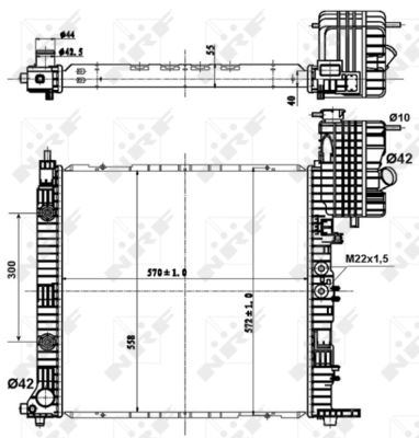 Radiator, engine cooling NRF 50581