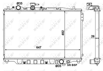 Radiator, engine cooling NRF 506518