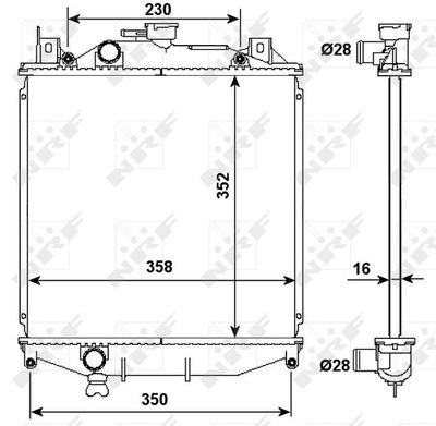 Radiator, engine cooling NRF 507644