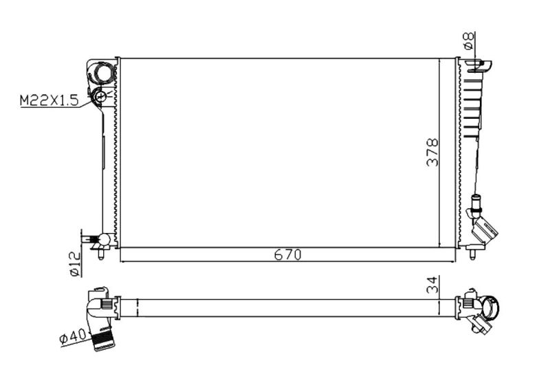 NRF 509510A Radiator, engine cooling