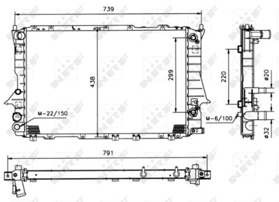 Radiator, engine cooling NRF 51317