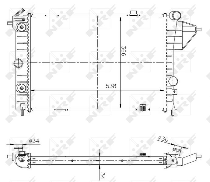 NRF 513508A Radiator, engine cooling