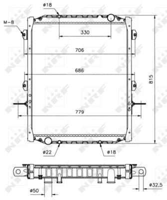 Radiator, engine cooling NRF 51533